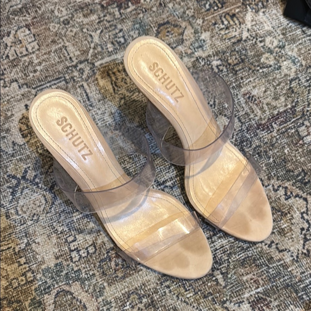 Schutz Women's Clear Heeled Sandals